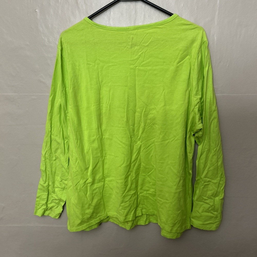 Women 1X Lime Green Happy Halloween Spider T Shirt Top - Picture 5 of 5